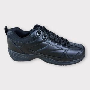 Reebok Jorie Work Shoe Womens 10 Mens‎ 8 Black Leather Slip Resistant Soft Toe